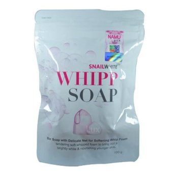 Snail White Whipp Soap สบู่สเนลไวท์ วิป โซป พร้อมถุงตาข่าย ให้ฟองนุ่ม ใบหน้าสะอาดล้ำลึก ขนาด 100 กรัม (1 ก้อน) Snail White Whipp Soap สบู่สเนลไวท์ วิป โซป พร้อมถุงตาข่าย ให้ฟองนุ่ม ใบหน้าสะอาดล้ำลึก ขนาด 100 กรัม (1 ก้อน)