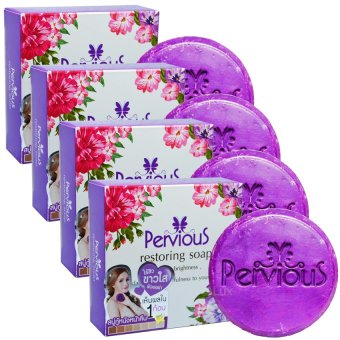 Pervious Restoring Soap สบู่กู้หนังหน้า เพอร์เวียส ไร้สิว ผิวออร่า เปลี่ยนผิวใหม่ในก้อนเดียว 100 กรัม (4 ก้อน) Pervious Restoring Soap สบู่กู้หนังหน้า เพอร์เวียส ไร้สิว ผิวออร่า เปลี่ยนผิวใหม่ในก้อนเดียว 100 กรัม (4 ก้อน)