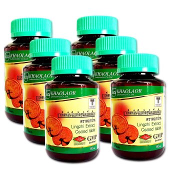 Khaolaor ขาวละออเห็ดหลินจือสกัดเม็ดเคลือบ 60 เม็ด (6ขวด) Khaolaor ขาวละออเห็ดหลินจือสกัดเม็ดเคลือบ 60 เม็ด (6ขวด)