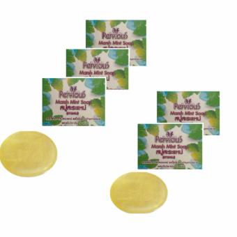Pervious Marsh Mint Soap สบู่สาระแหน่ รักษาสิว สิวผด สิวอักอักเสบ 60 กรัม (5 ก้อน) Pervious Marsh Mint Soap สบู่สาระแหน่ รักษาสิว สิวผด สิวอักอักเสบ 60 กรัม (5 ก้อน)