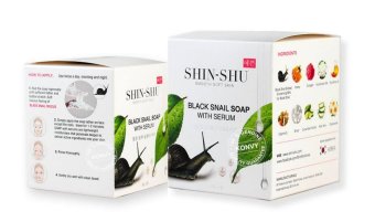SHIN-SHU (75g.+30g.) ชินชู สบู่เมือกหอยทากดำผสมซีรั่ม 2 กล่อง SHIN-SHU (75g.+30g.) ชินชู สบู่เมือกหอยทากดำผสมซีรั่ม 2 กล่อง