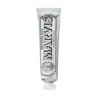 Marvis Toothpaste สูตร Whitening Mint ยาสีฟันมาวิส รอยยิ้มสดใส กลิ่นมิ้นท์ให้ลมหายใจหอมสดชื่นยาวนาน 75ml. (1 หลอด) Marvis Toothpaste สูตร Whitening Mint ยาสีฟันมาวิส รอยยิ้มสดใส กลิ่นมิ้นท์ให้ลมหายใจหอมสดชื่นยาวนาน 75ml. (1 หลอด)