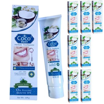 Coco'Dent ยาสีฟัน โคโค่เด็นท์ 120 กรัม - 8 ชุด Coco'Dent ยาสีฟัน โคโค่เด็นท์ 120 กรัม - 8 ชุด
