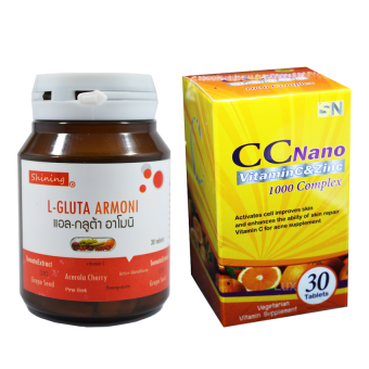 Shining L-Gluta Armoniแอล-กลูต้า อาโมนิ แพคคู่ขาวคูณสอง กับDoctor C Nanoวิตามินซี เพื่อผิวขาวใส(1ชุด) Shining L-Gluta Armoniแอล-กลูต้า อาโมนิ แพคคู่ขาวคูณสอง กับDoctor C Nanoวิตามินซี เพื่อผิวขาวใส(1ชุด)