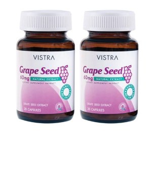 VISTRA Grape Seed 60mg 30เม็ด(2ขวด)สารสกัดจากเมล็ดองุ่น30แคปซูล VISTRA Grape Seed 60mg 30เม็ด(2ขวด)สารสกัดจากเมล็ดองุ่น30แคปซูล