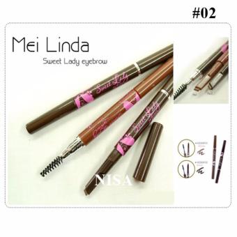 Mei Linda Sweet Lady Eyebrow 0.4 g. ดินสอเขียนคิ้วกันน้ำ เบอร์ 02 สีน้ำตาลเข้ม (1 แท่ง) Mei Linda Sweet Lady Eyebrow 0.4 g. ดินสอเขียนคิ้วกันน้ำ เบอร์ 02 สีน้ำตาลเข้ม (1 แท่ง)