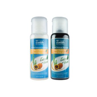 บัวศรีฟ้า แชมพู+ครีมนวดใบชะครามและรากฟักข้าว บัวศรีฟ้า แชมพู+ครีมนวดใบชะครามและรากฟักข้าว
