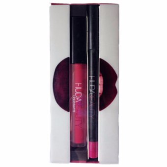 Huda Liquid Matte Lipstick (FAMOUS) ลิปสติกลิควิด เนื้อแมท +Lip Liner ดินสอเขียนขอบปาก Huda Liquid Matte Lipstick (FAMOUS) ลิปสติกลิควิด เนื้อแมท +Lip Liner ดินสอเขียนขอบปาก