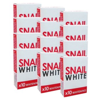 Snail White x10 Whitening สบู่หอยทาก สเนล ไวท์ 70g (12 ก้อน) Snail White x10 Whitening สบู่หอยทาก สเนล ไวท์ 70g (12 ก้อน)