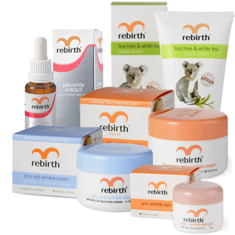 Rebirth Original Set 4 (ครีมรกแกะ 100 ml.+ครีมอีมู 100ml. + เซรั่มรกแกะ 25ml. + เจลรอบดวงตา 30 ml. + เจลล้างหน้าTeatree 100ml.) Rebirth Original Set 4 (ครีมรกแกะ 100 ml.+ครีมอีมู 100ml. + เซรั่มรกแกะ 25ml. + เจลรอบดวงตา 30 ml. + เจลล้างหน้าTeatree 100ml.)