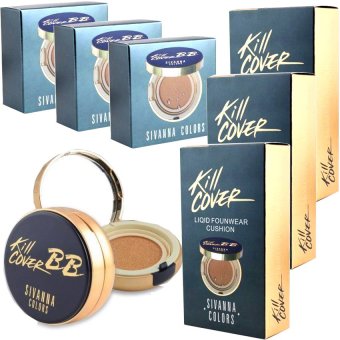 Sivanna บีบี แป้งน้ำแร่ BB Kill Cover Liqid Founwear Cushion+ รีฟิลในกล่อง no.20 สำหรับผิวสองสี x 3 ชุด Sivanna บีบี แป้งน้ำแร่ BB Kill Cover Liqid Founwear Cushion+ รีฟิลในกล่อง no.20 สำหรับผิวสองสี x 3 ชุด