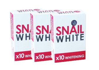 Snail White Soap x10 Whitening สบู่หอยทากฟอกผิว 70g. (แพ็ค 3 ก้อน) Snail White Soap x10 Whitening สบู่หอยทากฟอกผิว 70g. (แพ็ค 3 ก้อน)