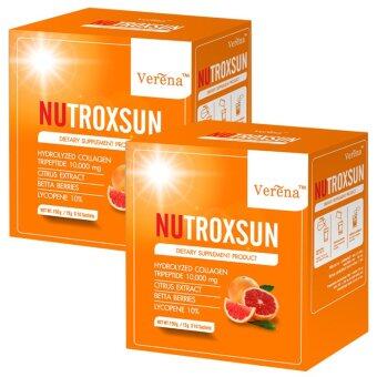 Verena NUTROXSUNนูทรอกซัน คอลลาเจน ช่วยกันแดด(10ซองx 2กล่อง) Verena NUTROXSUNนูทรอกซัน คอลลาเจน ช่วยกันแดด(10ซองx 2กล่อง)