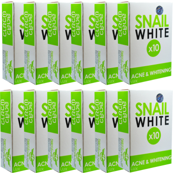 Snail White Acne & Whitening Soap x 10 สบู่กลูต้า บายดรีม สเนลไวท์ ลดสิว เพิ่มผิวขาว x 10 ขนาด 70 กรัม (12 ก้อน) Snail White Acne & Whitening Soap x 10 สบู่กลูต้า บายดรีม สเนลไวท์ ลดสิว เพิ่มผิวขาว x 10 ขนาด 70 กรัม (12 ก้อน)