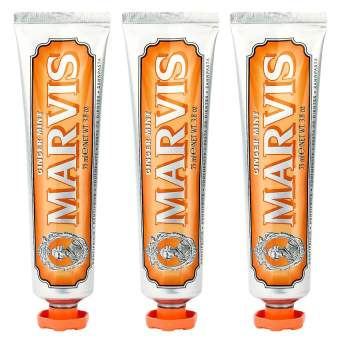 Marvis Toothpaste สูตร Ginger Mint ยาสีฟันมาวิส รอยยิ้มสดใส กลิ่นจิงเจอร์มิ้นให้ลมหายใจหอมสดชื่นยาวนาน 75ml. (3 หลอด) Marvis Toothpaste สูตร Ginger Mint ยาสีฟันมาวิส รอยยิ้มสดใส กลิ่นจิงเจอร์มิ้นให้ลมหายใจหอมสดชื่นยาวนาน 75ml. (3 หลอด)