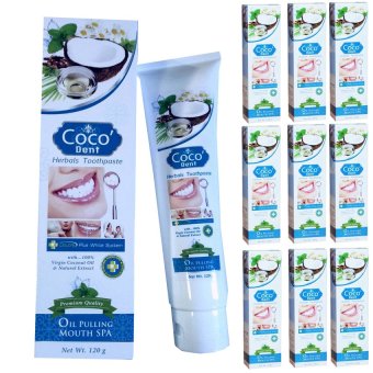 Coco'Dent ยาสีฟัน โคโค่เด็นท์ 120 กรัม - 10 ชุด Coco'Dent ยาสีฟัน โคโค่เด็นท์ 120 กรัม - 10 ชุด