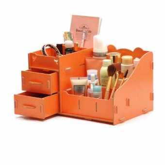 DIY Wooden Cosmetic Box (WD03 สีส้ม) กล่องเก็บเครื่องสำอาง เครื่องประดับ DIY Wooden Cosmetic Box (WD03 สีส้ม) กล่องเก็บเครื่องสำอาง เครื่องประดับ