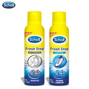 Scholl Fresh Step Anti-Perspirant+Shoe Spray สกอลล์ แพ็คคู่ สเปรย์ระงับกลิ่นเท้า 150 มล.+สเปรย์ระงับกลิ่นรองเท้า 150 มล. Scholl Fresh Step Anti-Perspirant+Shoe Spray สกอลล์ แพ็คคู่ สเปรย์ระงับกลิ่นเท้า 150 มล.+สเปรย์ระงับกลิ่นรองเท้า 150 มล.