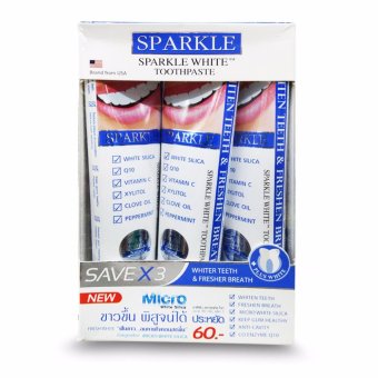 SPARKLE สปาร์คเคิล ไวท์ ยาสีฟันแฟมิลี่เซ็ท 90 กรัม X 3 - แพ็ค 3 หลอด SPARKLE สปาร์คเคิล ไวท์ ยาสีฟันแฟมิลี่เซ็ท 90 กรัม X 3 - แพ็ค 3 หลอด