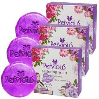 Pervious Restoring Soap เพอร์เวียส สบู่กู้หนังหน้าคืน ไร้สิว ขาวใส 100gX3 Pervious Restoring Soap เพอร์เวียส สบู่กู้หนังหน้าคืน ไร้สิว ขาวใส 100gX3