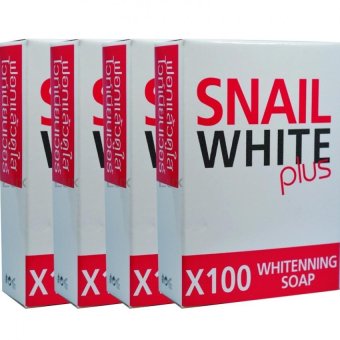 Snail White Plus Whitening Soap x 100สบู่หอยทาก สเนล ไวท์ พลัส ไวท์เทนนิ่ง โซป สูตรเร่งผิวขาว(4ก้อน) Snail White Plus Whitening Soap x 100สบู่หอยทาก สเนล ไวท์ พลัส ไวท์เทนนิ่ง โซป สูตรเร่งผิวขาว(4ก้อน)