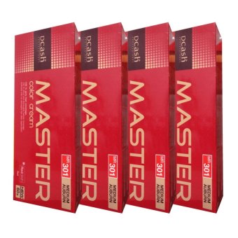 DCASH MASTER color creamดีแคช มาสเตอร์ คัลเลอร์ ครีมเปลี่ยนสีผม60 g. (MR 301สีน้ำตาลออกแดง) 4กล่อง DCASH MASTER color creamดีแคช มาสเตอร์ คัลเลอร์ ครีมเปลี่ยนสีผม60 g. (MR 301สีน้ำตาลออกแดง) 4กล่อง