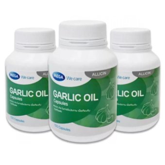 Mega We Care Garlic Oil น้ำมันกระเทียม ลดโคเลสเตอรอล 3 ขวด (100 แคปซูล) Mega We Care Garlic Oil น้ำมันกระเทียม ลดโคเลสเตอรอล 3 ขวด (100 แคปซูล)