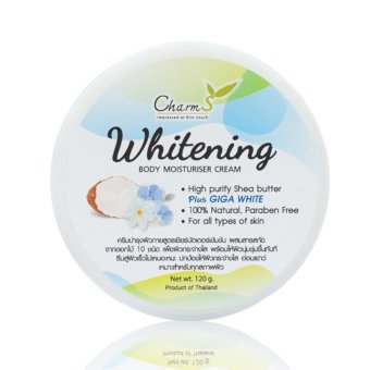 ครีมบำรุงผิวกาย -ไวท์เทนนิ่ง ขนาด 120 กรัม(Charms Body moisturiser cream-Whitening120 g) ครีมบำรุงผิวกาย -ไวท์เทนนิ่ง ขนาด 120 กรัม(Charms Body moisturiser cream-Whitening120 g)
