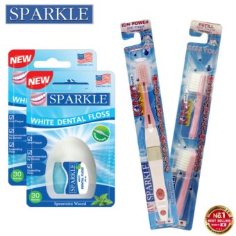 Sparkle Gift Set ชุดของขวัญสปาร์คเคิล (ไหมขัดฟัน Dental Floss 2 ชิ้น & แปรงสีฟัน Ionic พร้อมหัวแปรง รีฟิว) (สีชมพู) Sparkle Gift Set ชุดของขวัญสปาร์คเคิล (ไหมขัดฟัน Dental Floss 2 ชิ้น & แปรงสีฟัน Ionic พร้อมหัวแปรง รีฟิว) (สีชมพู)