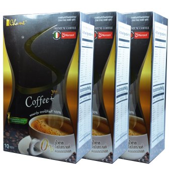 Chame' Sye Coffee Plus ชาเม่ ซายน์ กาแฟลดน้ำหนัก เกรดพรีเมี่ยม บรรจุ 10 ซอง (3 กล่อง) Chame' Sye Coffee Plus ชาเม่ ซายน์ กาแฟลดน้ำหนัก เกรดพรีเมี่ยม บรรจุ 10 ซอง (3 กล่อง)