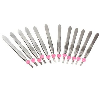 12Pcs คลิปกำจัดขนสเตนเลสคลิปแหนบเครื่องมือแต่งหน้า (Intl) 12Pcs คลิปกำจัดขนสเตนเลสคลิปแหนบเครื่องมือแต่งหน้า (Intl)