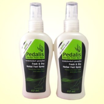 Pedalis Herbal Foot Spray เพตาลิส เฟรช แอนด์ ดราย สเปรย์ระงับกลิ่นเท้า 60 ML.2 ขวด Pedalis Herbal Foot Spray เพตาลิส เฟรช แอนด์ ดราย สเปรย์ระงับกลิ่นเท้า 60 ML.2 ขวด