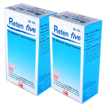 Reten Five ยาปลูกผม แก้ปัญหาผมร่วง anti-hair loss treatment hair urethane Five Minoxidil 5% 30 ml (2 ขวด) Reten Five ยาปลูกผม แก้ปัญหาผมร่วง anti-hair loss treatment hair urethane Five Minoxidil 5% 30 ml (2 ขวด)