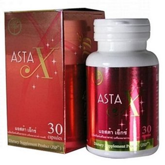 Asta X ผลิตภัณฑ์เสริมอาหารบำรุงร่างกายจากสาหร่ายแดง 30 แคปซูล (1 กล่อง) Asta X ผลิตภัณฑ์เสริมอาหารบำรุงร่างกายจากสาหร่ายแดง 30 แคปซูล (1 กล่อง)