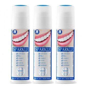 Sparkleยาสีฟันสปาร์คเคิลWhite Toothpasteแบบขวดปั๊ม ขนาด100กรัม(แพ็ค3ขวด) Sparkleยาสีฟันสปาร์คเคิลWhite Toothpasteแบบขวดปั๊ม ขนาด100กรัม(แพ็ค3ขวด)