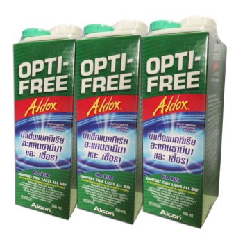 Alcon Opti Free Aldox ออฟติ-ออลด็อซ น้ำยาล้างคอนแทคเลนส์ พร้อมตลับใส่คอนแทคเลนส์ ขนาด 355 ml./กล่อง (3กล่อง) Alcon Opti Free Aldox ออฟติ-ออลด็อซ น้ำยาล้างคอนแทคเลนส์ พร้อมตลับใส่คอนแทคเลนส์ ขนาด 355 ml./กล่อง (3กล่อง)