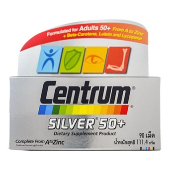 Centrum Silver 50+ อาหารเสริมสำหรับผู้สูงอายุ 90เม็ด (1ขวด) Centrum Silver 50+ อาหารเสริมสำหรับผู้สูงอายุ 90เม็ด (1ขวด)