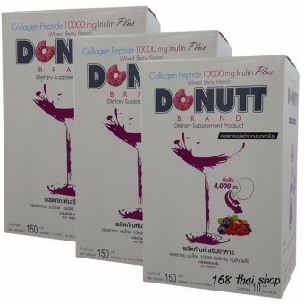 Donut Collagen 10000 mg โดนัท คอลลาเจน กลิ่นมิกซ์เบอร์รี่ (10ซอง x 3กล่อง) Donut Collagen 10000 mg โดนัท คอลลาเจน กลิ่นมิกซ์เบอร์รี่ (10ซอง x 3กล่อง)