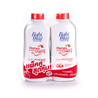 BABI MILD เบบี้ มายด์ แป้งฮันนี่+เชอร์รี่ 400x2กรัม แพ็คคู่ BABI MILD เบบี้ มายด์ แป้งฮันนี่+เชอร์รี่ 400x2กรัม แพ็คคู่