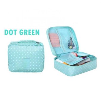 Asia กระเป๋าจัดระเบียบใส่เครื่องสำอางค์ ลาย Dot Green Asia กระเป๋าจัดระเบียบใส่เครื่องสำอางค์ ลาย Dot Green