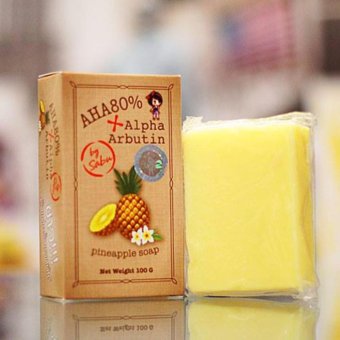 AHA 80% Alpha Arbutin Pineapple Soap Skin สบู่ระเบิดความขาว สูตรสับปะรด 100 กรัม by Sabu (1ก้อน) AHA 80% Alpha Arbutin Pineapple Soap Skin สบู่ระเบิดความขาว สูตรสับปะรด 100 กรัม by Sabu (1ก้อน)