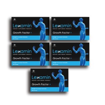 5กล่อง อาหารเสริม เพิ่มความสูง LEXAMIN, Growth Factor Plus, Height Increase Formula 1,120 mg (growth hormone booster) 30 Capsules 5กล่อง อาหารเสริม เพิ่มความสูง LEXAMIN, Growth Factor Plus, Height Increase Formula 1,120 mg (growth hormone booster) 30 Capsules