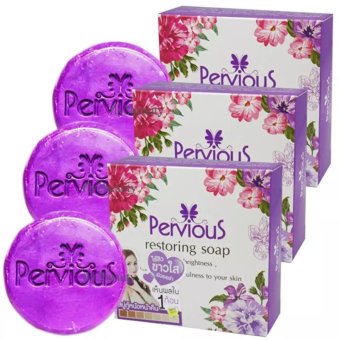 Pervious Restoring Soap เพอร์เวียส สบู่กู้หนังหน้าคืน ไร้สิว ขาวใส 100gX3 Pervious Restoring Soap เพอร์เวียส สบู่กู้หนังหน้าคืน ไร้สิว ขาวใส 100gX3