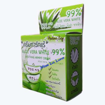 ครีมทารักแร้ขาว สูตรว่านหางจระเข้ Aloe vera white soothing armpit cream 99% ขนาด 5 กรัม ( 1 กล่อง) ครีมทารักแร้ขาว สูตรว่านหางจระเข้ Aloe vera white soothing armpit cream 99% ขนาด 5 กรัม ( 1 กล่อง)