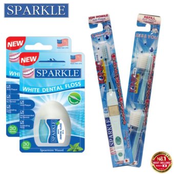 Sparkle Gift Set ชุดของขวัญสปาร์คเคิล (ไหมขัดฟัน Dental Floss 2 ชิ้น & แปรงสีฟัน Ionic พร้อมหัวแปรง รีฟิว) (สีฟ้า) Sparkle Gift Set ชุดของขวัญสปาร์คเคิล (ไหมขัดฟัน Dental Floss 2 ชิ้น & แปรงสีฟัน Ionic พร้อมหัวแปรง รีฟิว) (สีฟ้า)