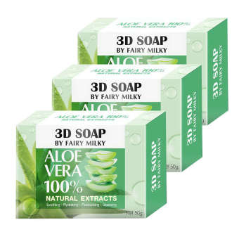 Fairy milky สบู่ว่านมหาเสน่ห์ ปราบสิว 3D Soap by fairy milky (ขนาด 50 กรัม x 3 ก้อน) Fairy milky สบู่ว่านมหาเสน่ห์ ปราบสิว 3D Soap by fairy milky (ขนาด 50 กรัม x 3 ก้อน)