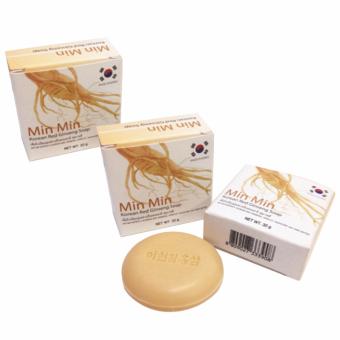 Linhzhimin Min Min Korean red ginseng soap. สบู่โสมแดงเกาหลี (3 ก้อน) Linhzhimin Min Min Korean red ginseng soap. สบู่โสมแดงเกาหลี (3 ก้อน)