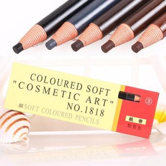 (12 pcs) #03 Dark Brown Coloured Soft Cosmetic Art Eyebrow Pencil ดินสอเขียนคิ้วดึงเชือก (12 pcs) #03 Dark Brown Coloured Soft Cosmetic Art Eyebrow Pencil ดินสอเขียนคิ้วดึงเชือก