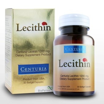 centuria Lecithin เลซิติน1200 มก. 50 แคปซูล บำรุงสมอง ตับ ลดไขมันในหลอดเลือด centuria Lecithin เลซิติน1200 มก. 50 แคปซูล บำรุงสมอง ตับ ลดไขมันในหลอดเลือด