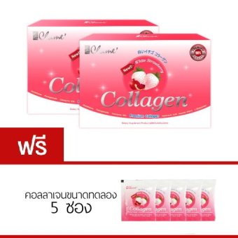 ชาเม่ คอลลาเจน สตอว์เบอรี่สีขาว 30ซอง x 2กล่อง ชาเม่ คอลลาเจน สตอว์เบอรี่สีขาว 30ซอง x 2กล่อง